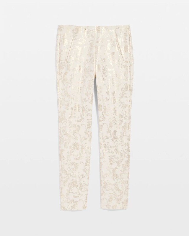 Juliet Golden Foiled Slim Ankle Pants - image 5